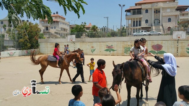 كفرقاسم - فيديو  : تعليم هواية ركوب الخيل في مدرسة جنة ابن رشد في اليوم الرابع لصيف الصادقة 